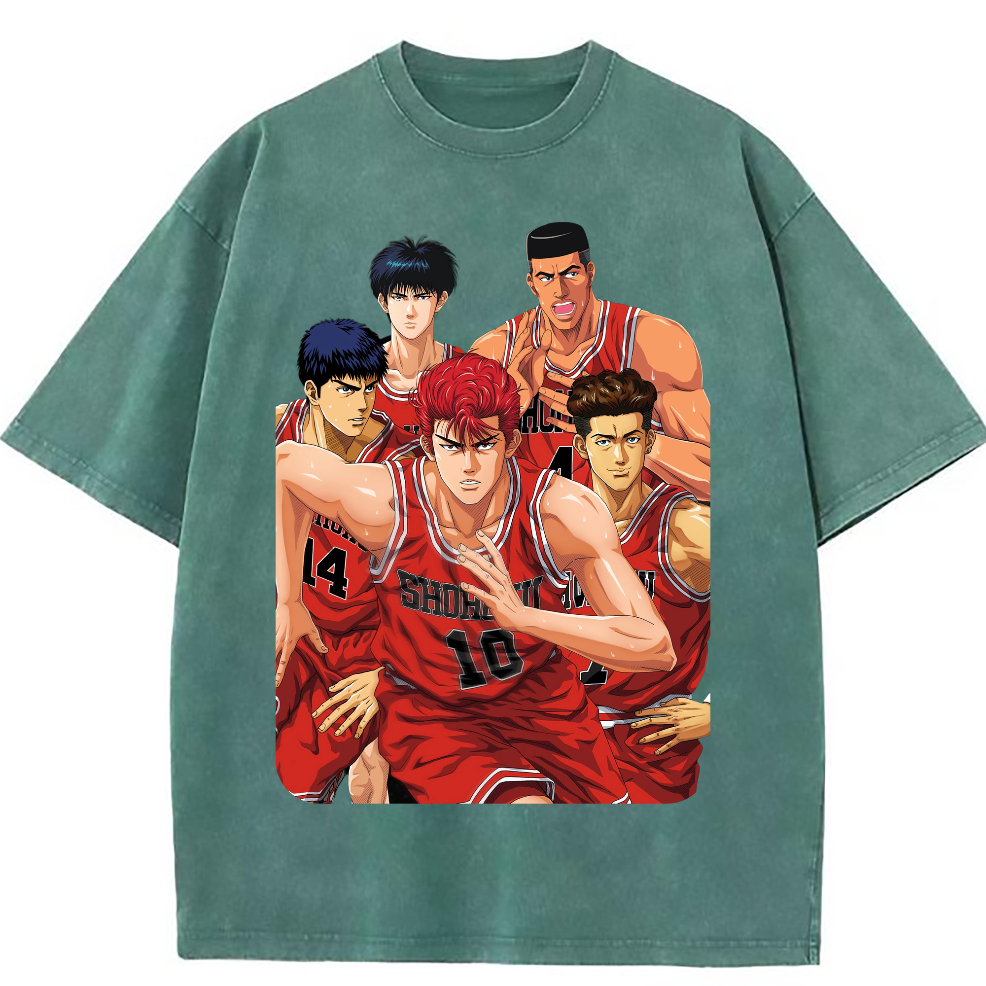 （画像用） SLAM DUNK／スラムダンク 綿100% ヴィンテージ風 半袖Tシャツ（フロントプリント）